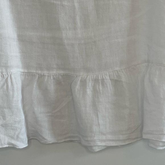 Francesca Bettini 100% Linen Sleeveless Eyelet Ruffle Hem Blouse Top Boho Medium - Picture 6 of 10